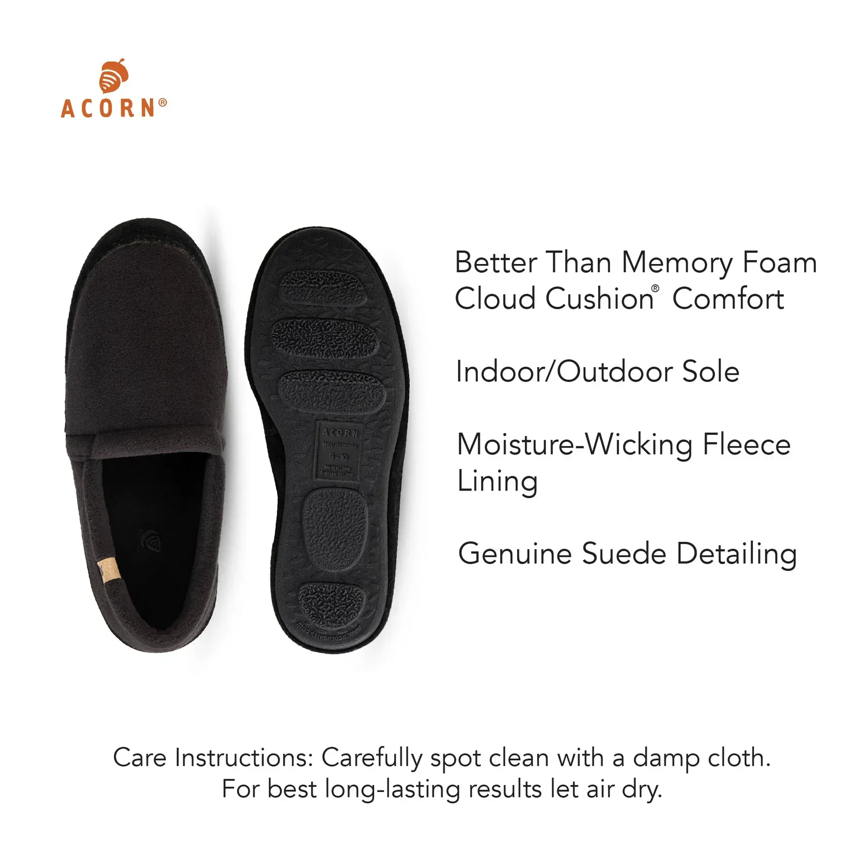 Acorn Men's Moc Slippers- Blue Check - Image 10