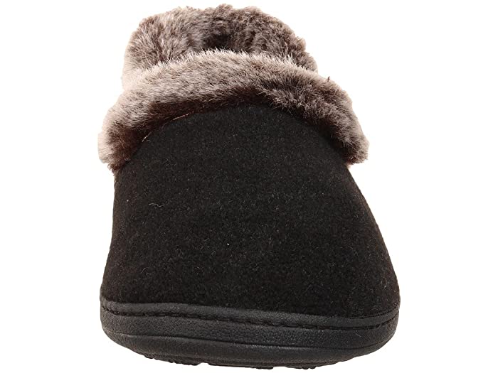 Acorn Women's Chinchilla Collar Slippers- Black - Image 3