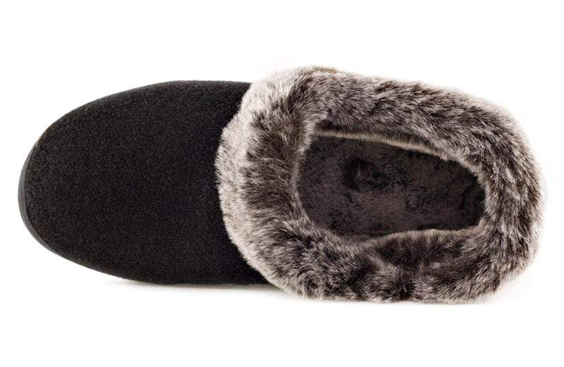 Acorn Women's Chinchilla Collar Slippers- Black - Image 5