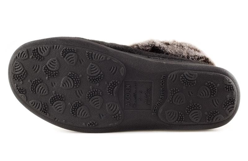 Acorn Women's Chinchilla Collar Slippers- Black - Image 6