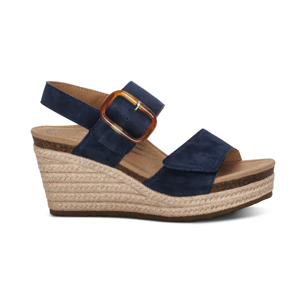 Aetrex Women's Ashley Wedge Heels- Navy - Image 2