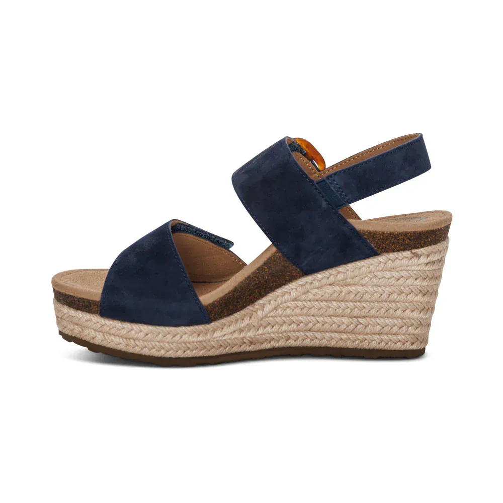 Aetrex Women's Ashley Wedge Heels- Navy - Image 4