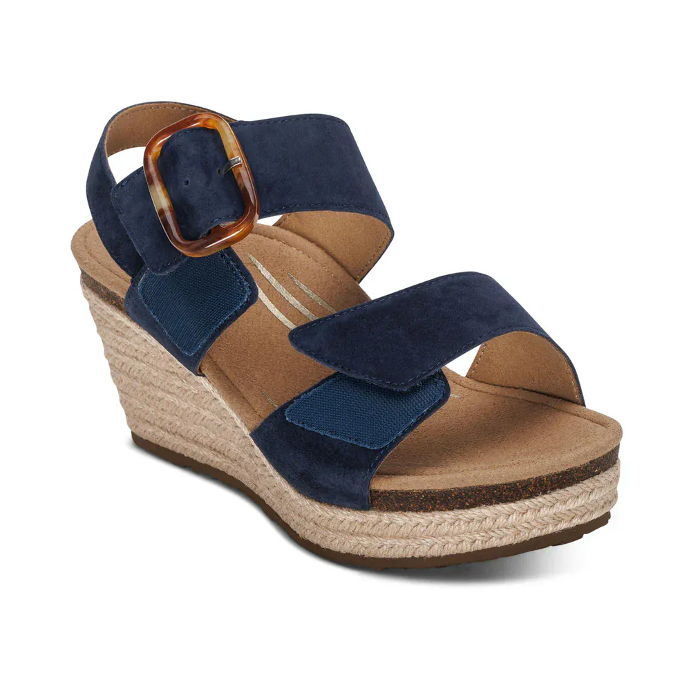 Aetrex Women's Ashley Wedge Heels- Navy - Image 7