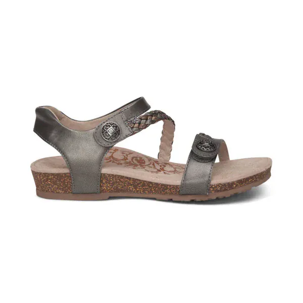 Aetrex Women's Jillian Sandals- Gunmetal - Image 2