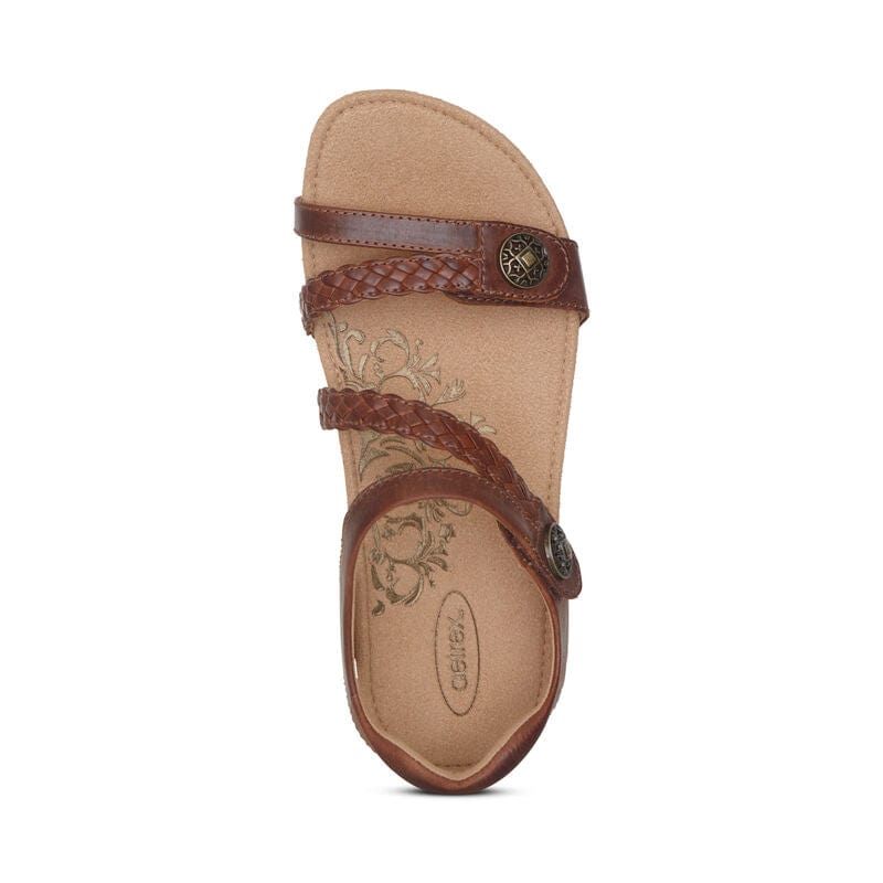 Aetrex Women's Jillian Sandals- Walnut - Image 3