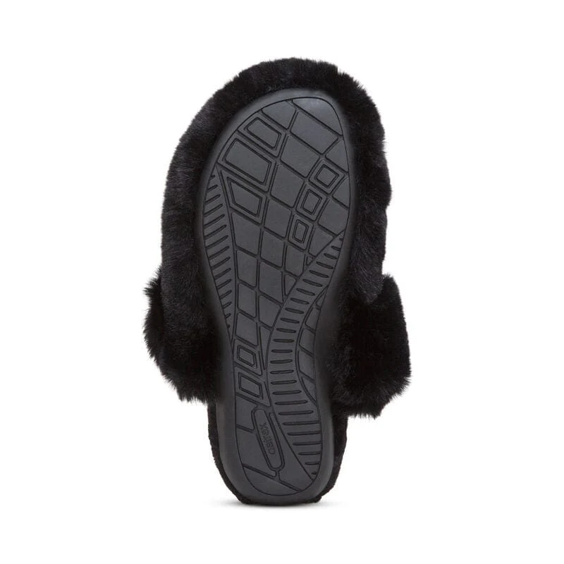 Aetrex Women's Misty Furry Slippers- Black - Image 4