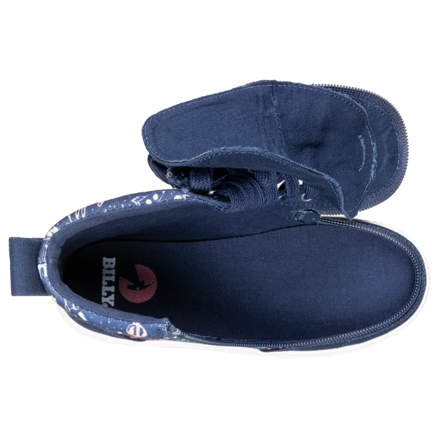 Billy Footwear Kid's Boys High Top Sneakers- Navy Space - Image 6
