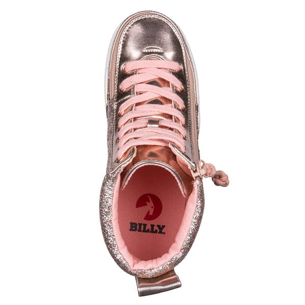 Billy Footwear Kid's Girls High Top Sneakers- Rose Gold - Image 2
