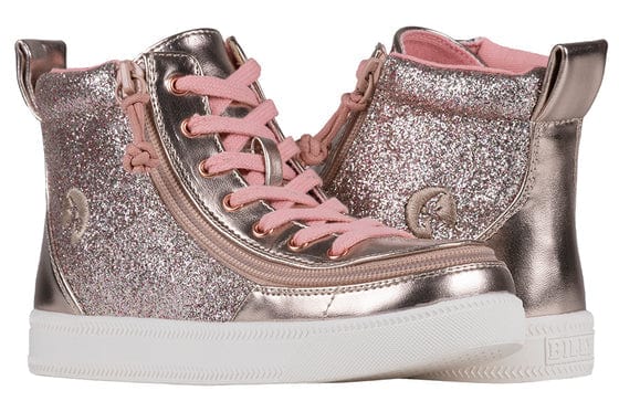 Billy Footwear Kid's Girls High Top Sneakers- Rose Gold - Image 3