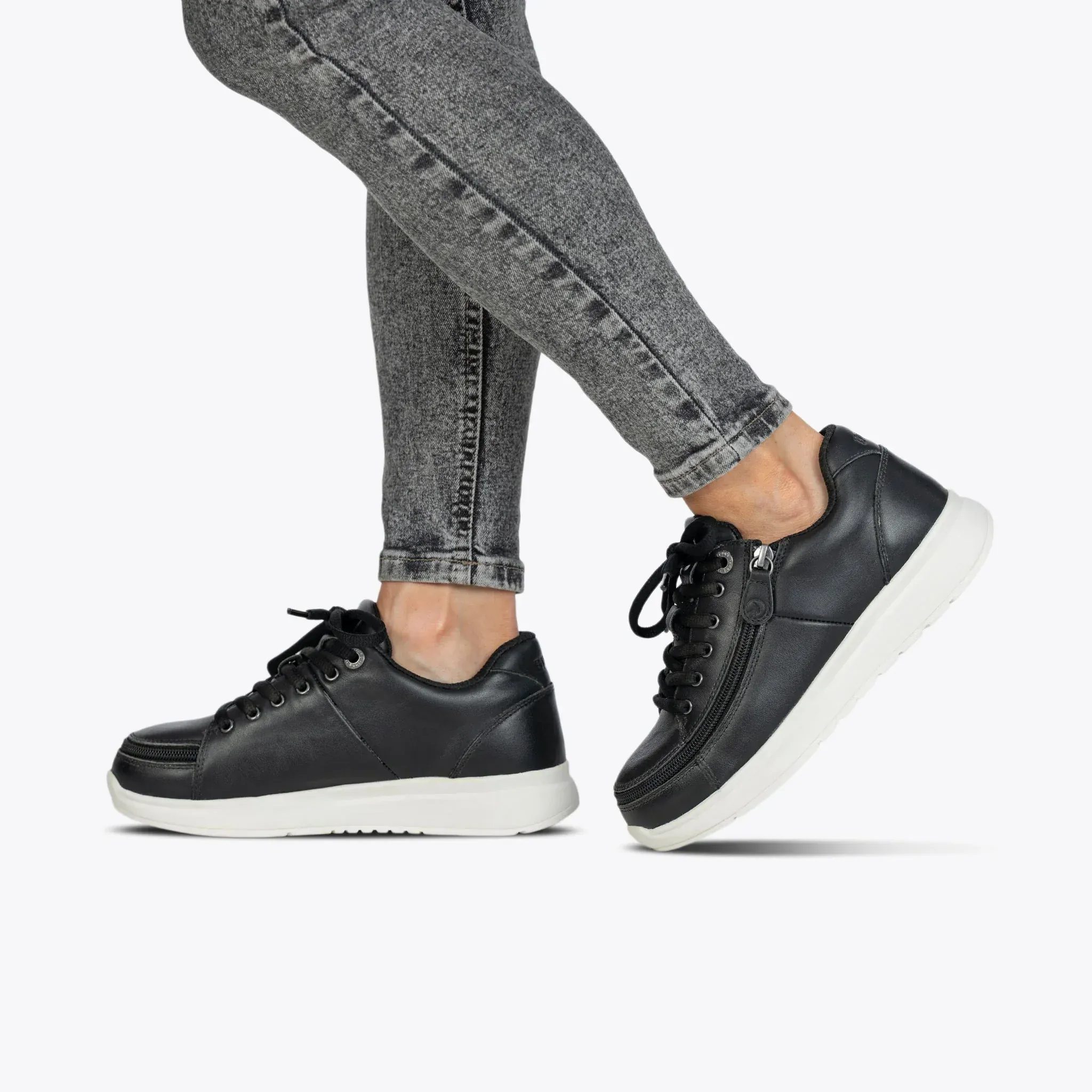 Billy Footwear Women's Leather Comfort Plush Sneakers- Black - Image 4