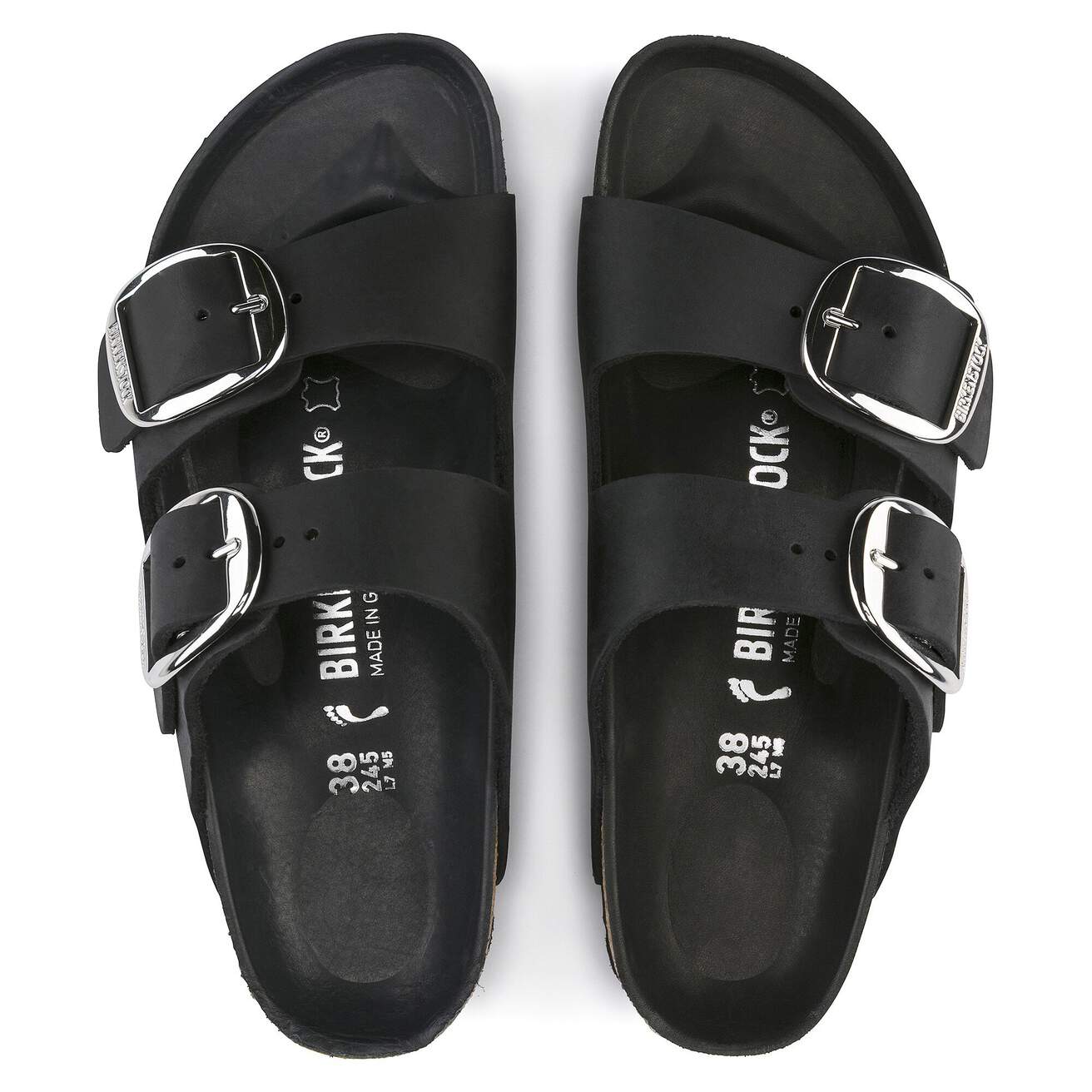 Birkenstock Arizona Big Buckle Sandals- Black Oiled Leather - Image 4