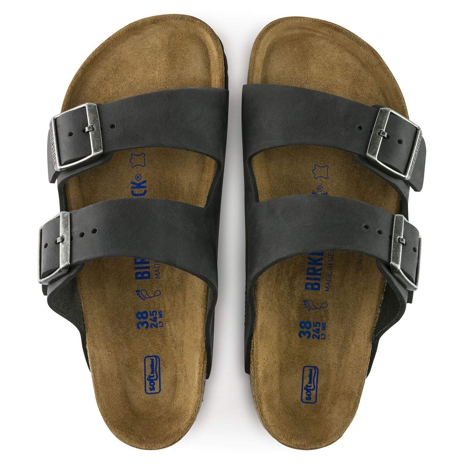Birkenstock Arizona Sandals (Soft Footbed)- Black Oiled Leather - Image 8