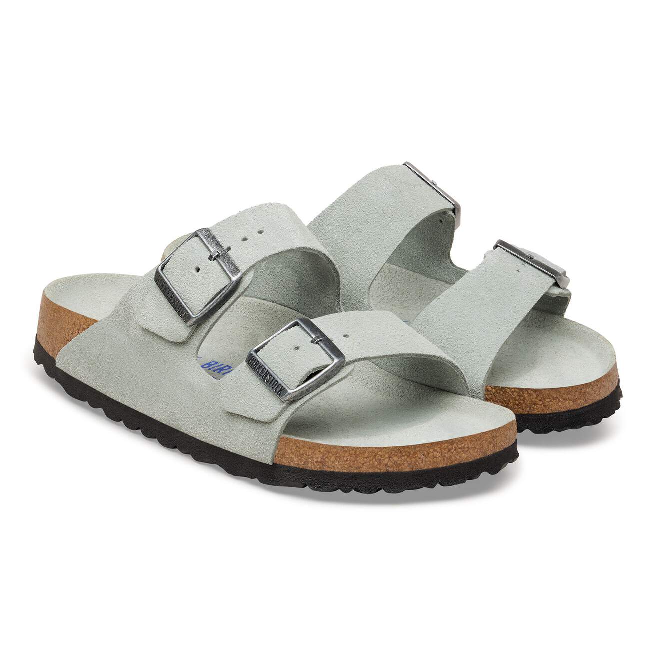 Birkenstock Arizona Sandals (Soft Footbed)- Pure Sage Tonal Suede - Image 3
