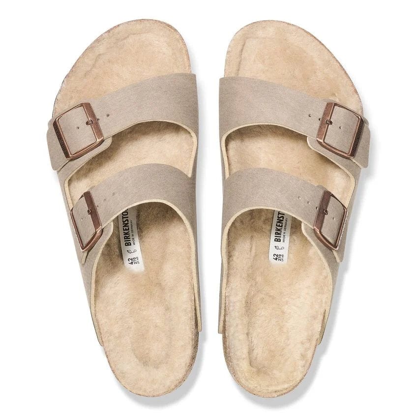 Birkenstock Arizona Shearling Sandals- Dust Grey Taupe - Image 2