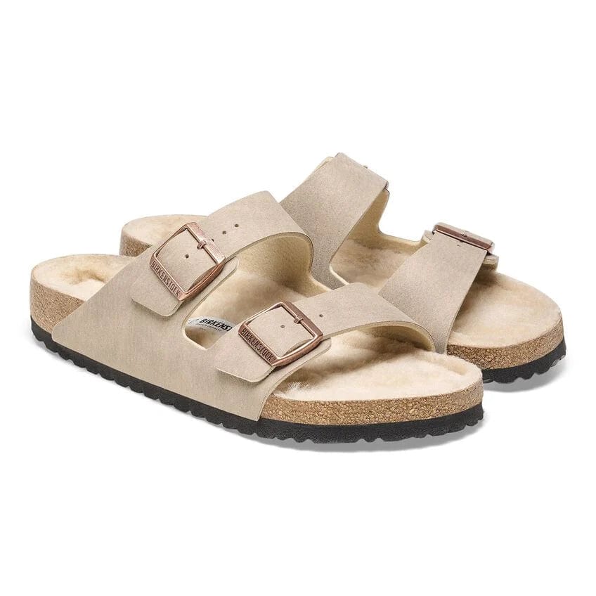 Birkenstock Arizona Shearling Sandals- Dust Grey Taupe - Image 3