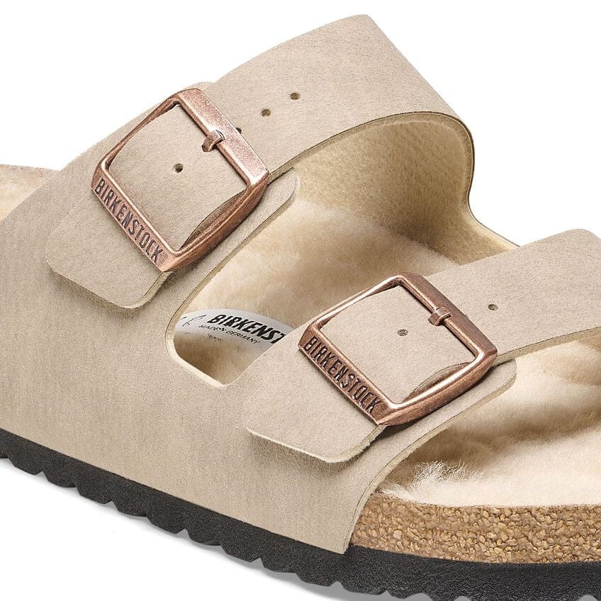 Birkenstock Arizona Shearling Sandals- Dust Grey Taupe - Image 5