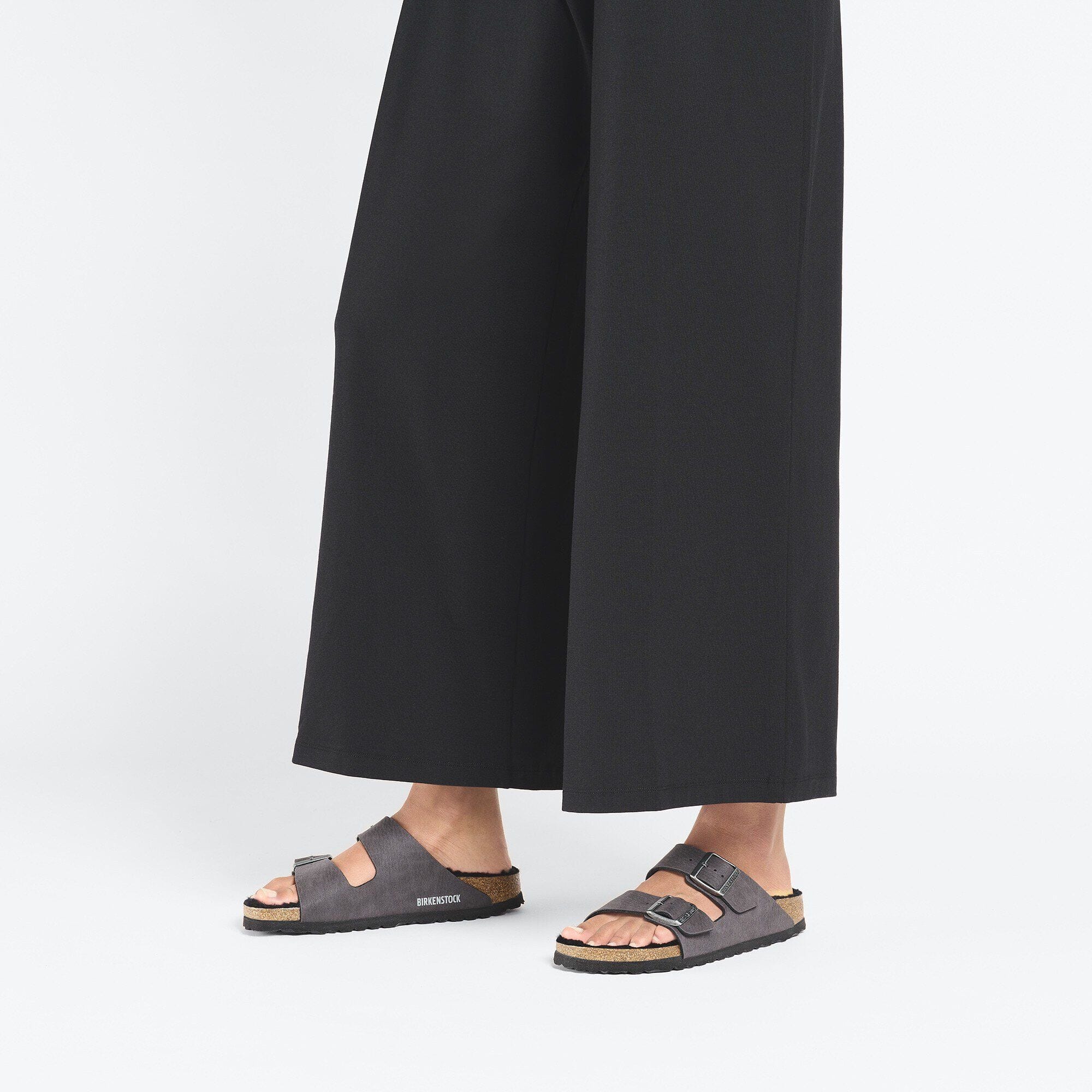 Birkenstock Arizona Shearling Sandals- Desert Dust Black - Image 8