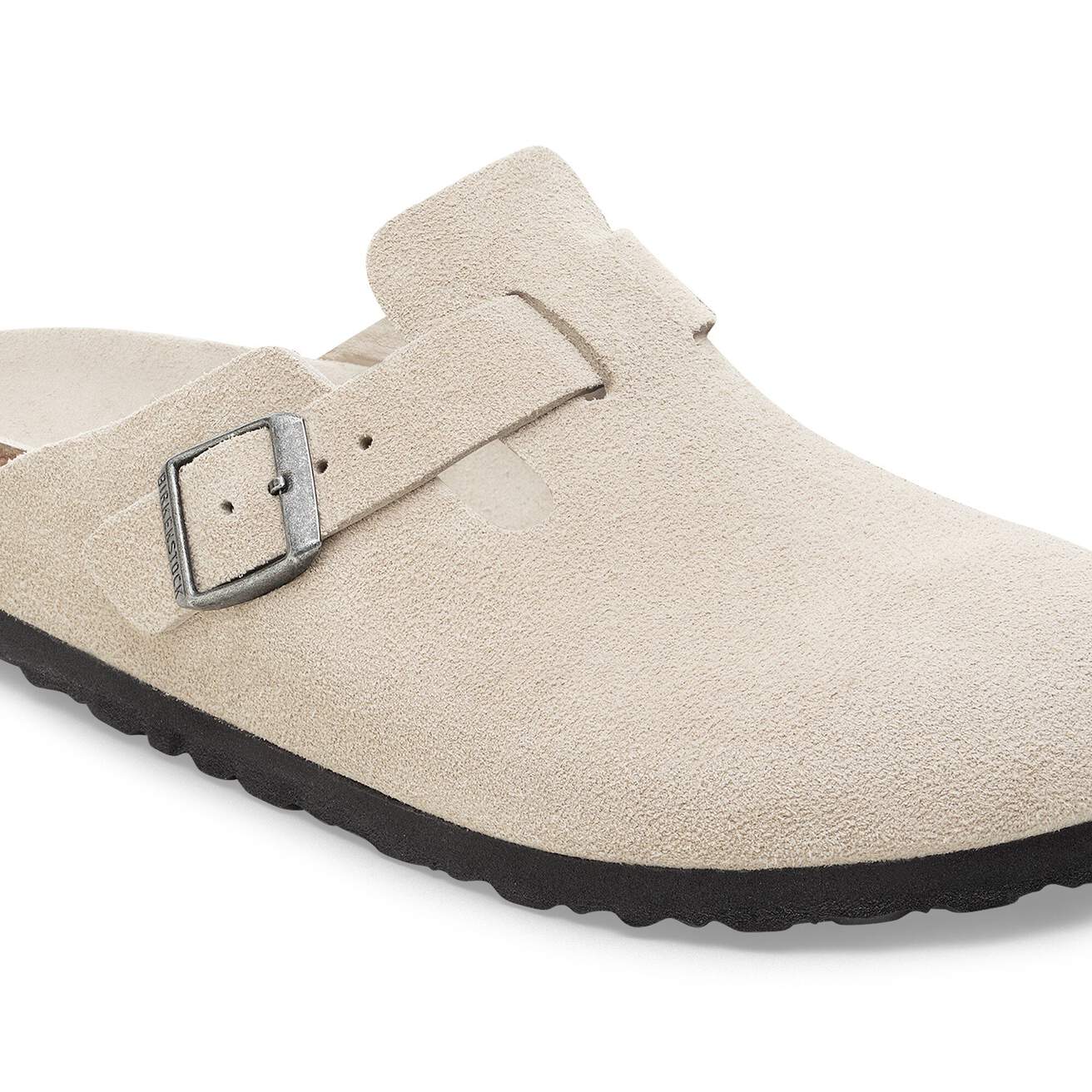 Birkenstock Boston Suede Clogs (Soft Footbed)- Oyster Tonal - Image 5