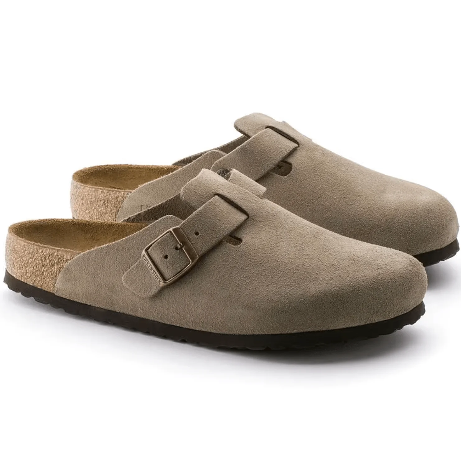Birkenstock Boston Suede Clogs (Soft Footbed)- Taupe - Image 6