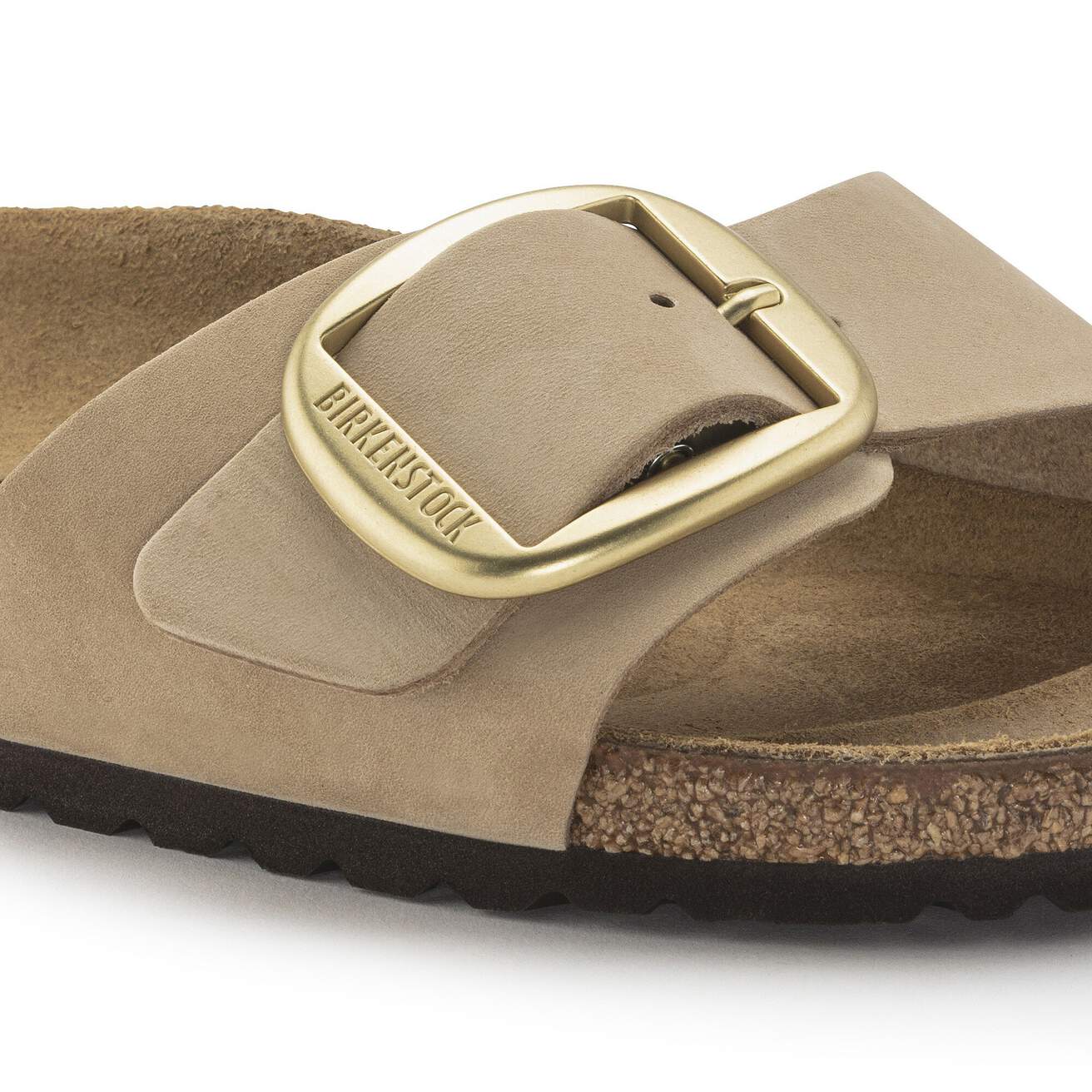 Birkenstock Madrid Big Buckle Sandals- Sandcastle Nubuck Leather - Image 3