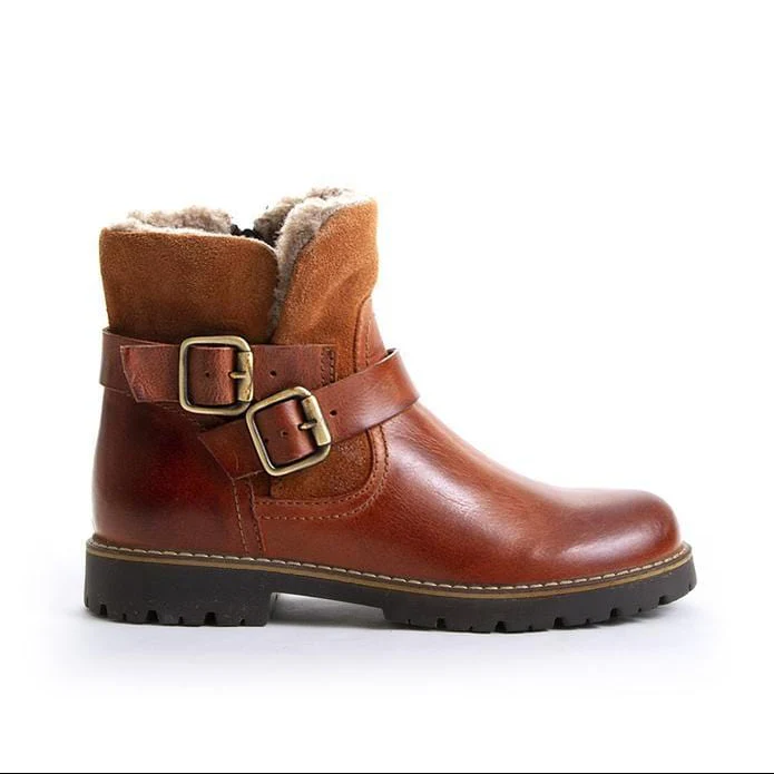 Bulle Women's Catser Zip Winter Boots- Cognac