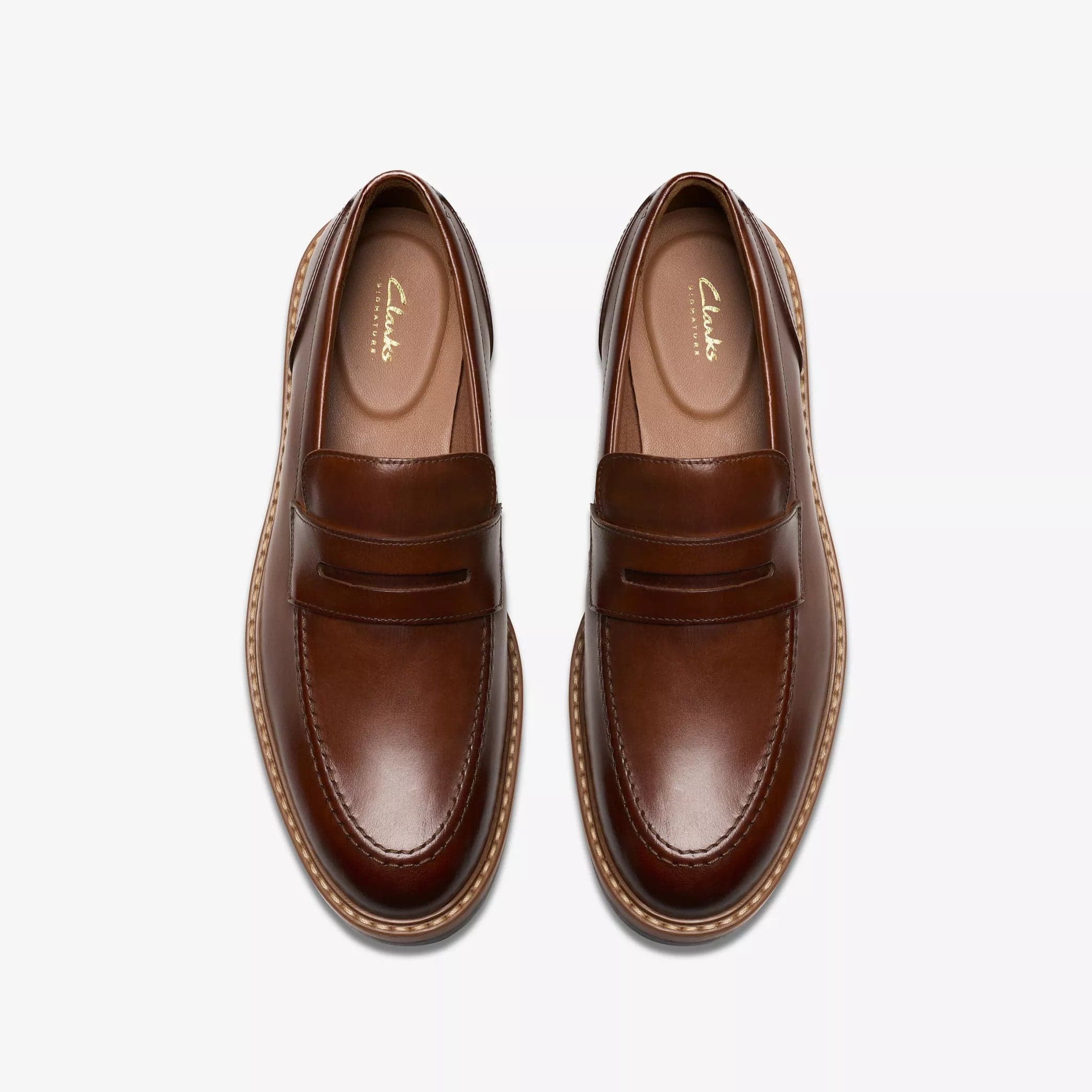 Clarks Men's Aldwin Step Dress Shoes- Mid Tan Leather - Image 5