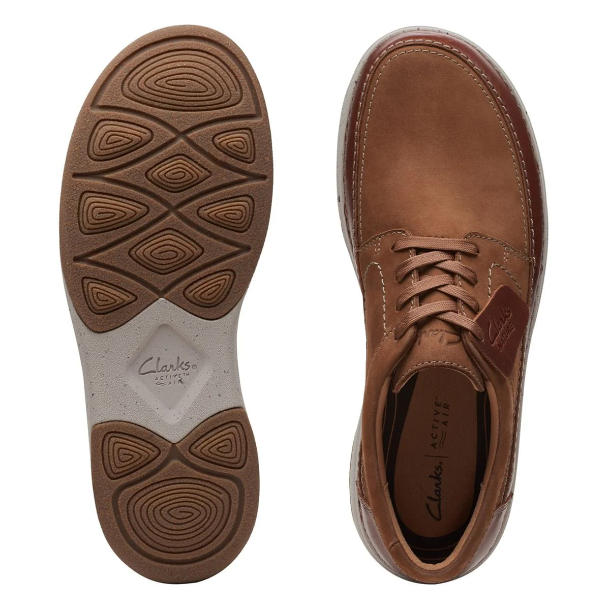 Clarks Men's Nature 5 Lo Lace Up Shoes- Dark Tan Combi - Image 2