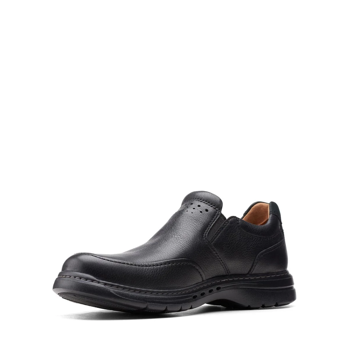 Clarks Men's Un Brawley Step Slip On Shoes- Black Leather - Image 4