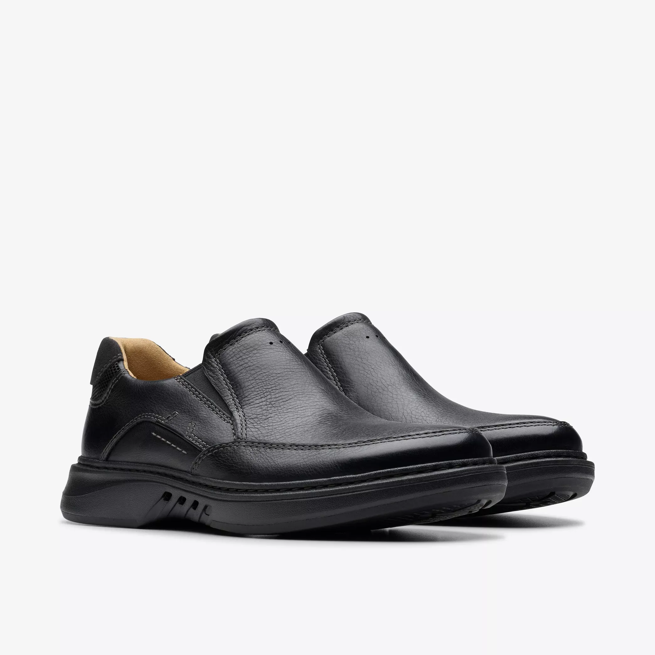 Clarks Men's Un Briley Step Slip On Shoes- Black Leather - Image 3