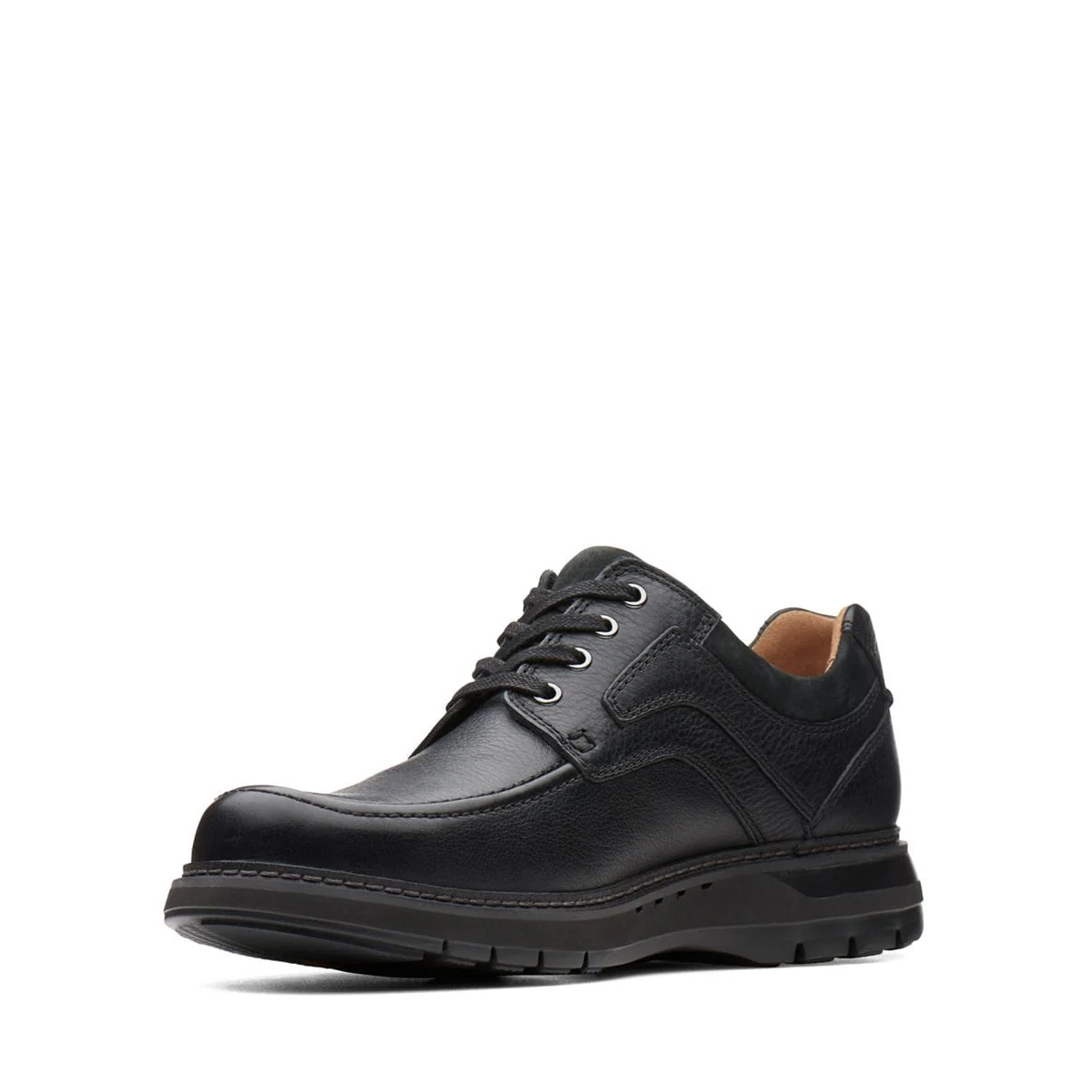 Clarks Men's Un Ramble Lace Shoes- Black Leather - Image 4
