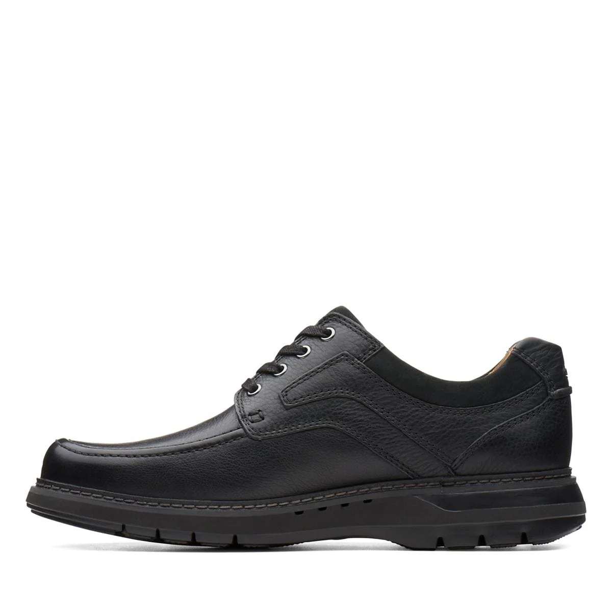 Clarks Men's Un Ramble Lace Shoes- Black Leather - Image 5
