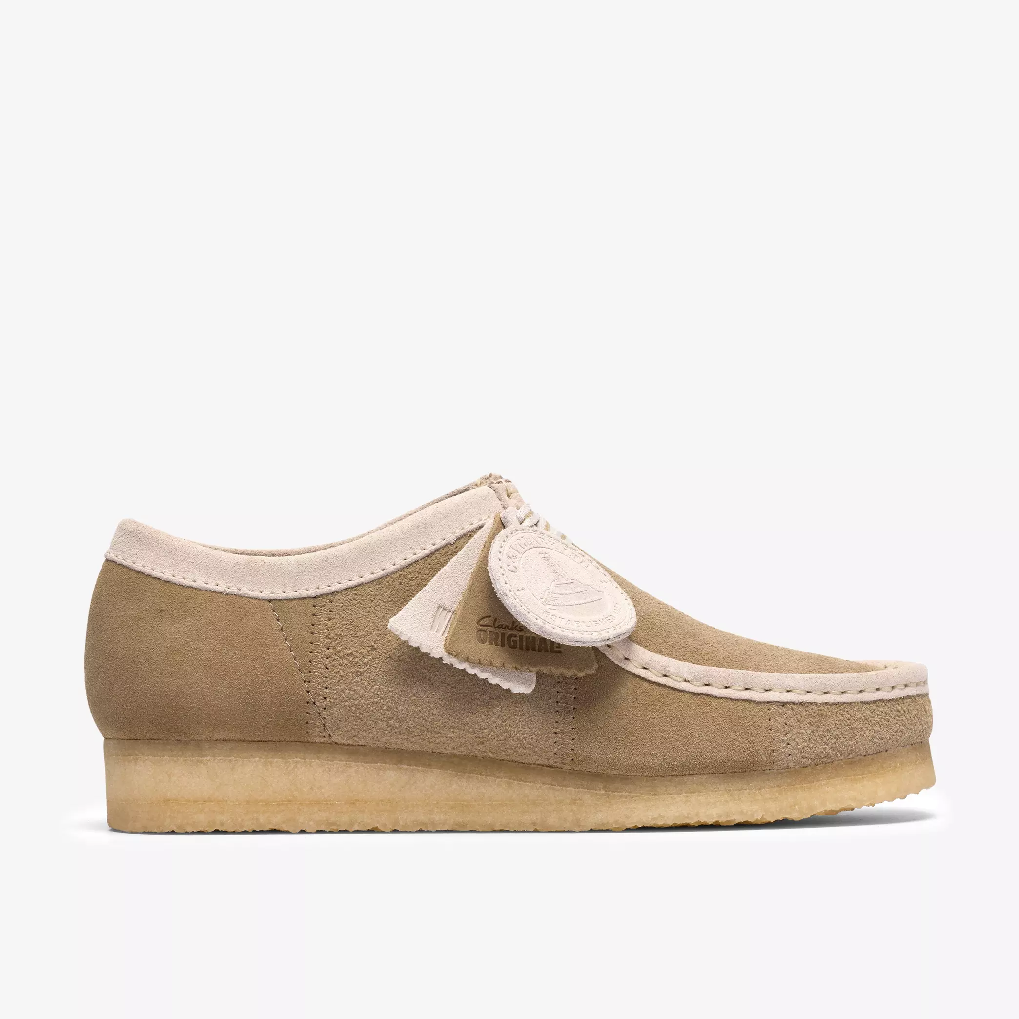 Clarks Men's Wallabee Suede Moc Toe Shoes- Maple Stripe
