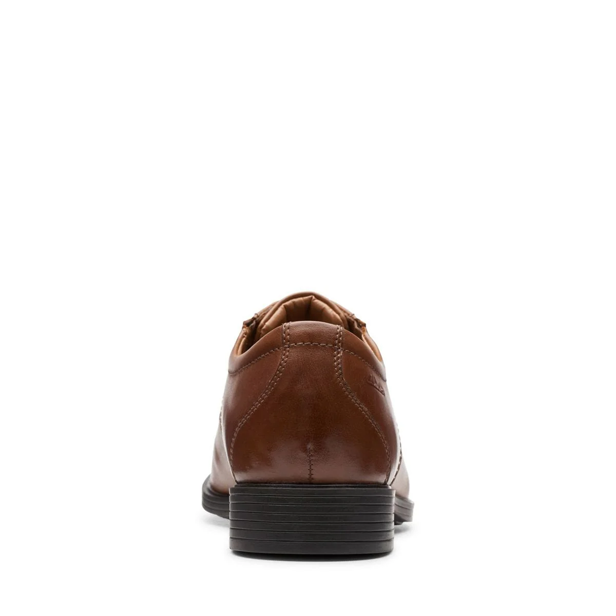 Clarks Men's Whiddon Cap Dress Shoes- Dark Tan Leather - Image 3