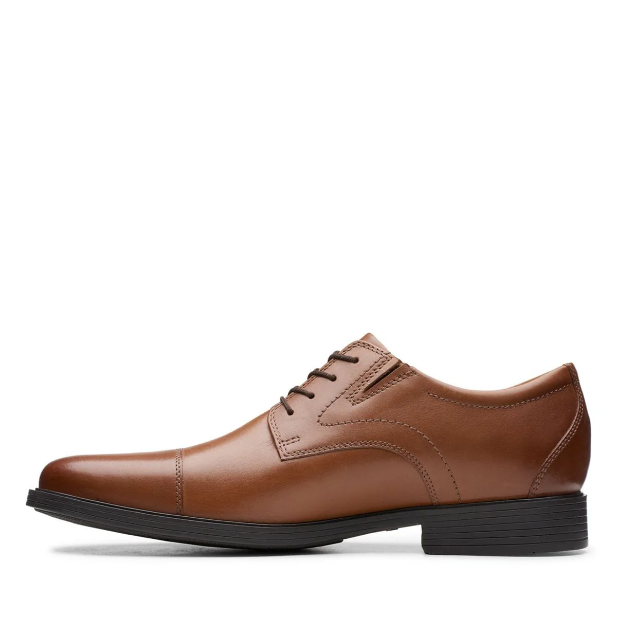 Clarks Men's Whiddon Cap Dress Shoes- Dark Tan Leather - Image 4