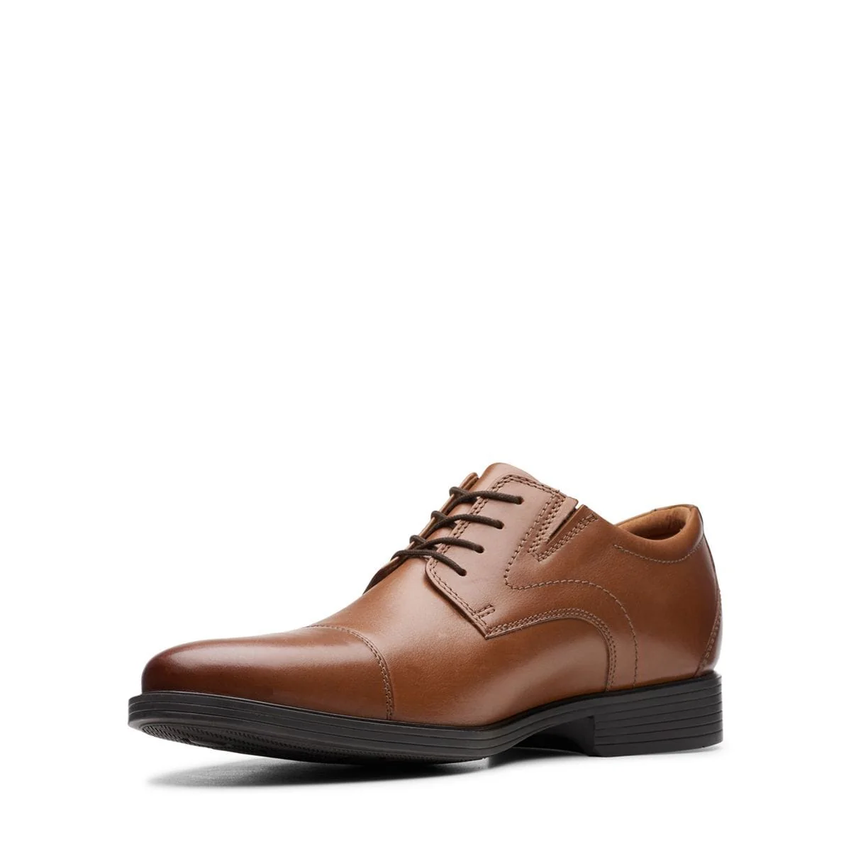 Clarks Men's Whiddon Cap Dress Shoes- Dark Tan Leather - Image 5