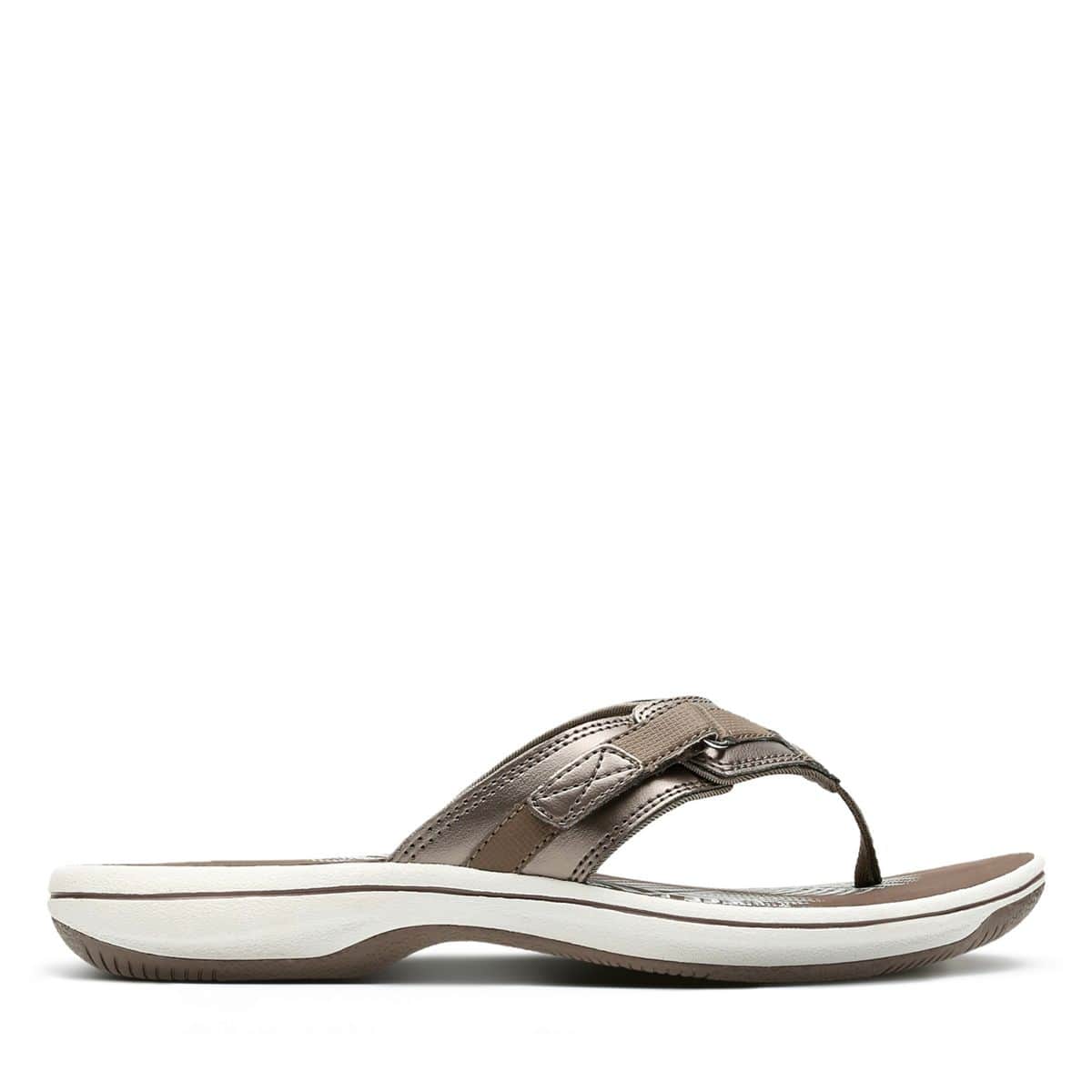 Clarks Women's Breeze Sea Flips- Pewter