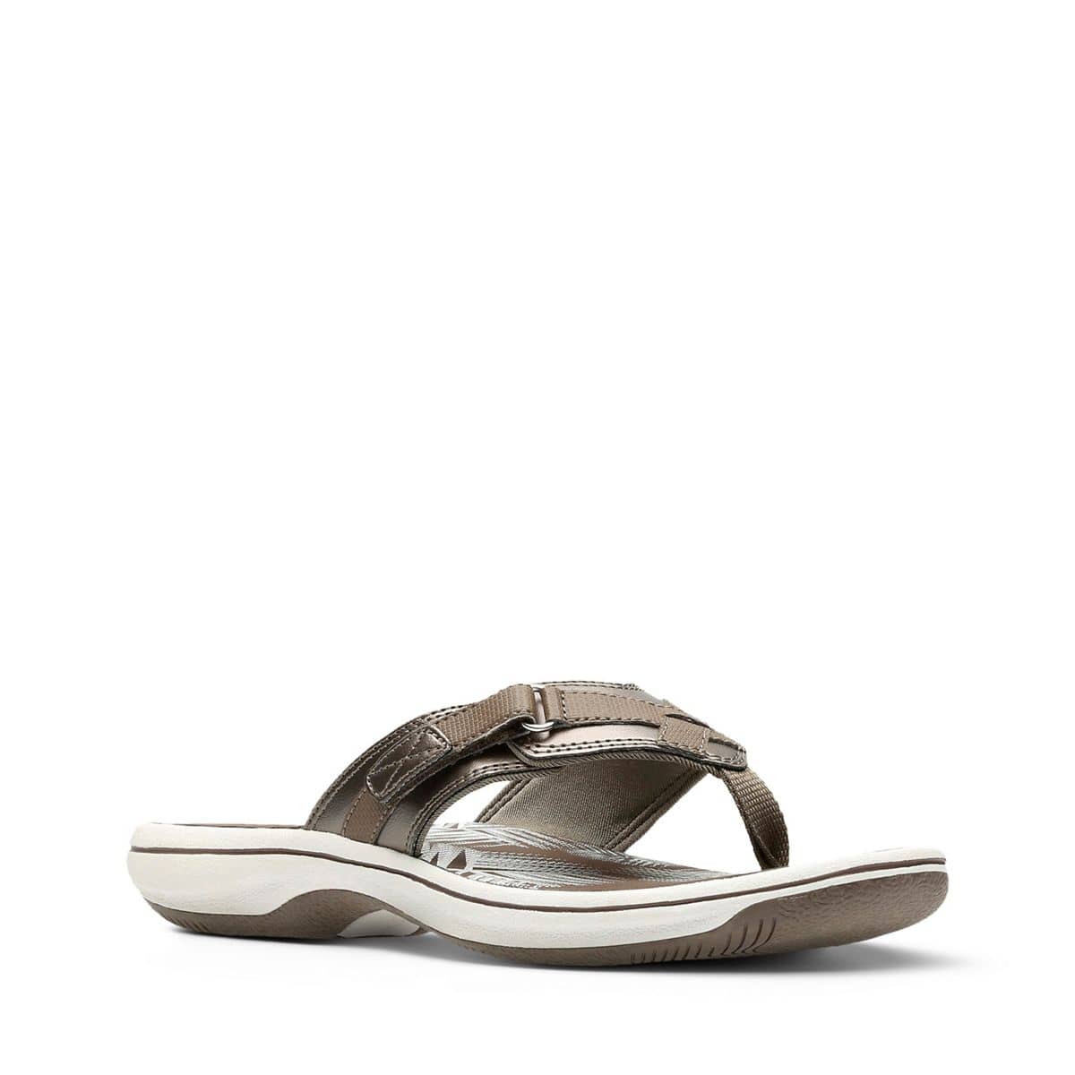 Clarks Women's Breeze Sea Flips- Pewter - Image 2
