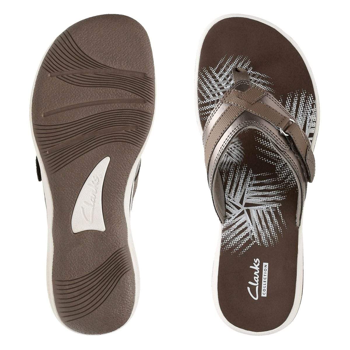 Clarks Women's Breeze Sea Flips- Pewter - Image 7