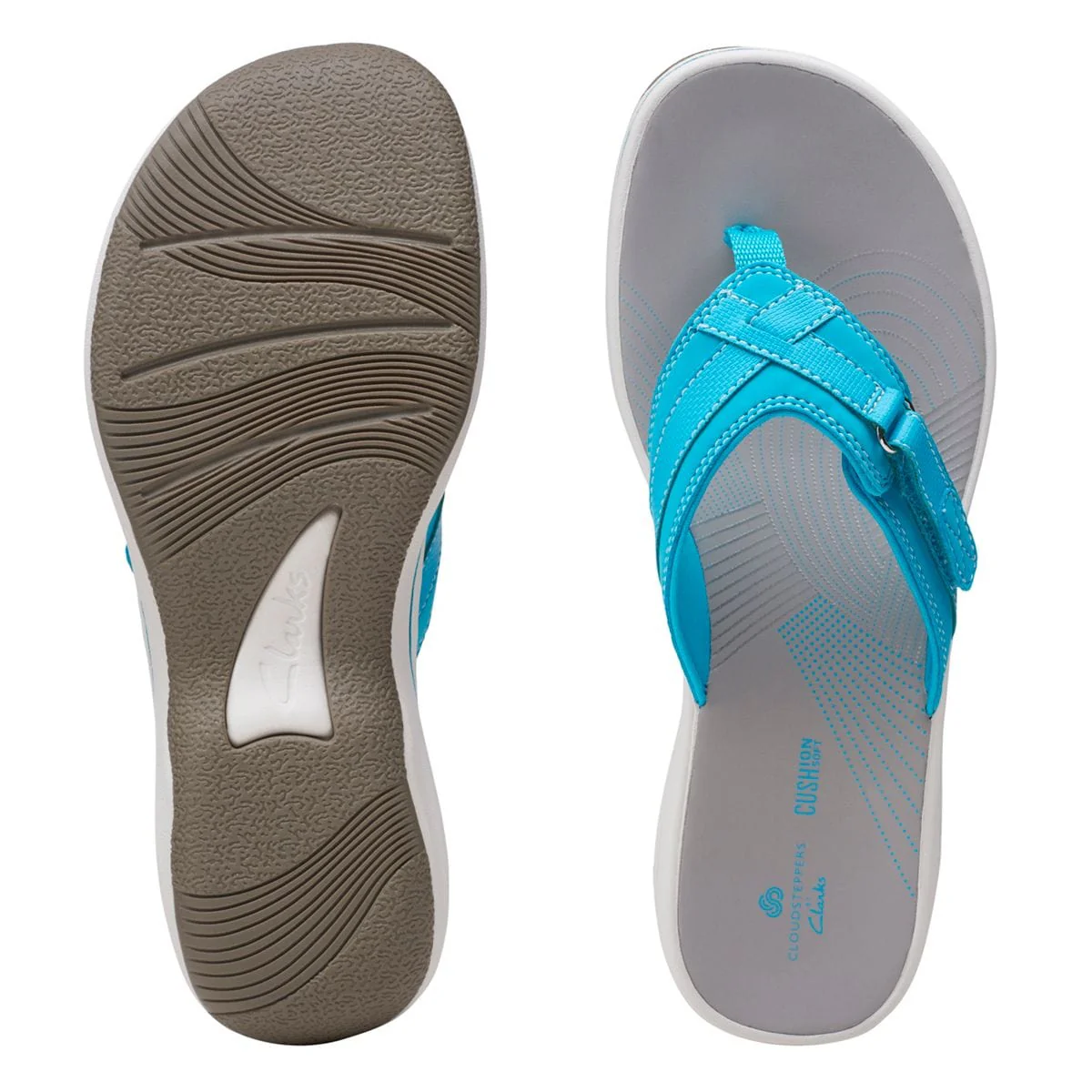 Clarks Women's Breeze Sea Flips- Aqua - Image 7
