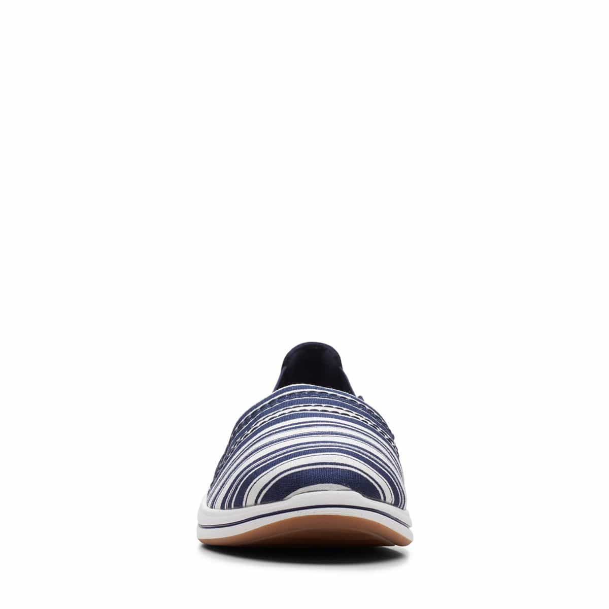Clarks Women's Breeze Step Slip Ons- Navy/ White - Image 3