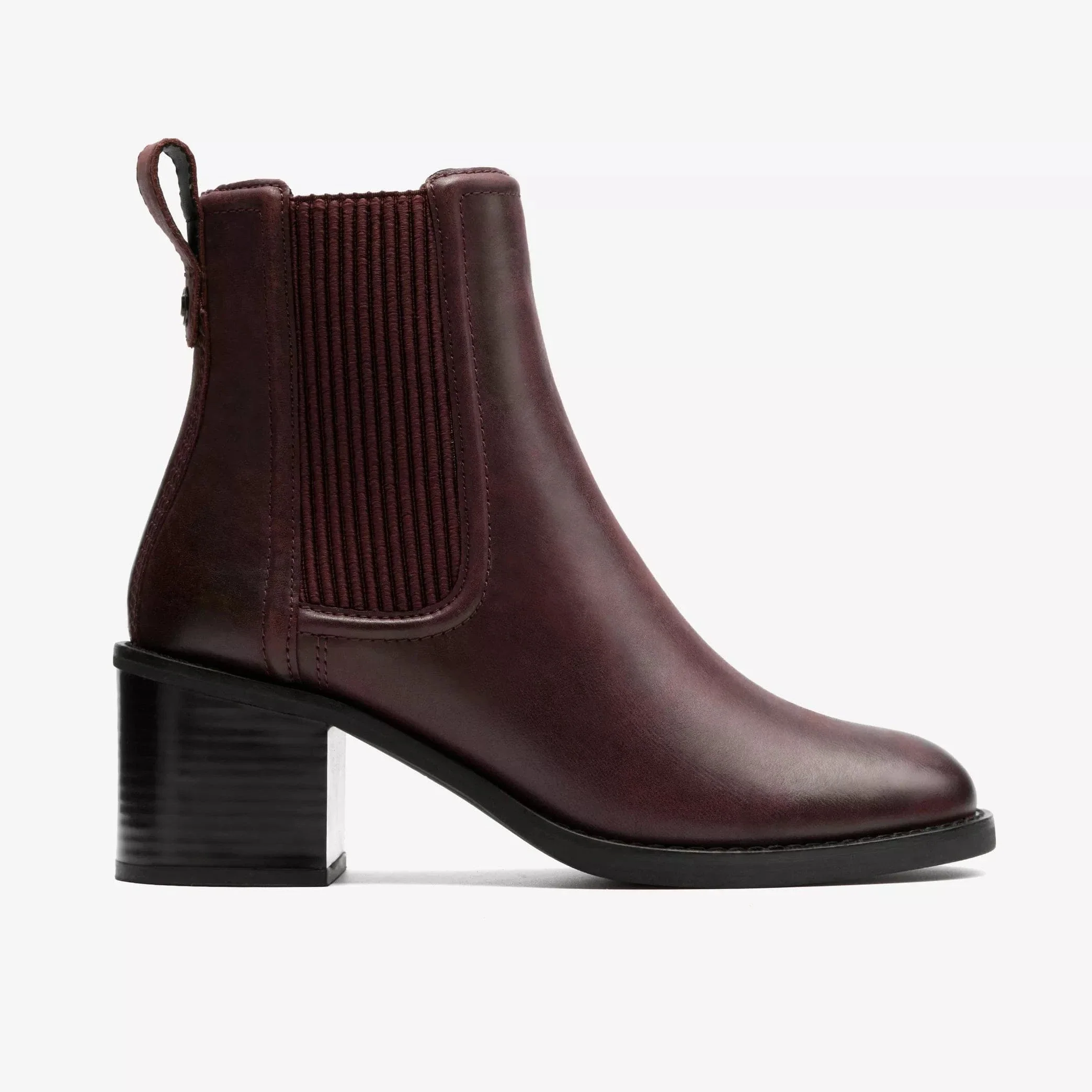Clarks Women's Chamberly Top Heeled Boots- Merlot Leather