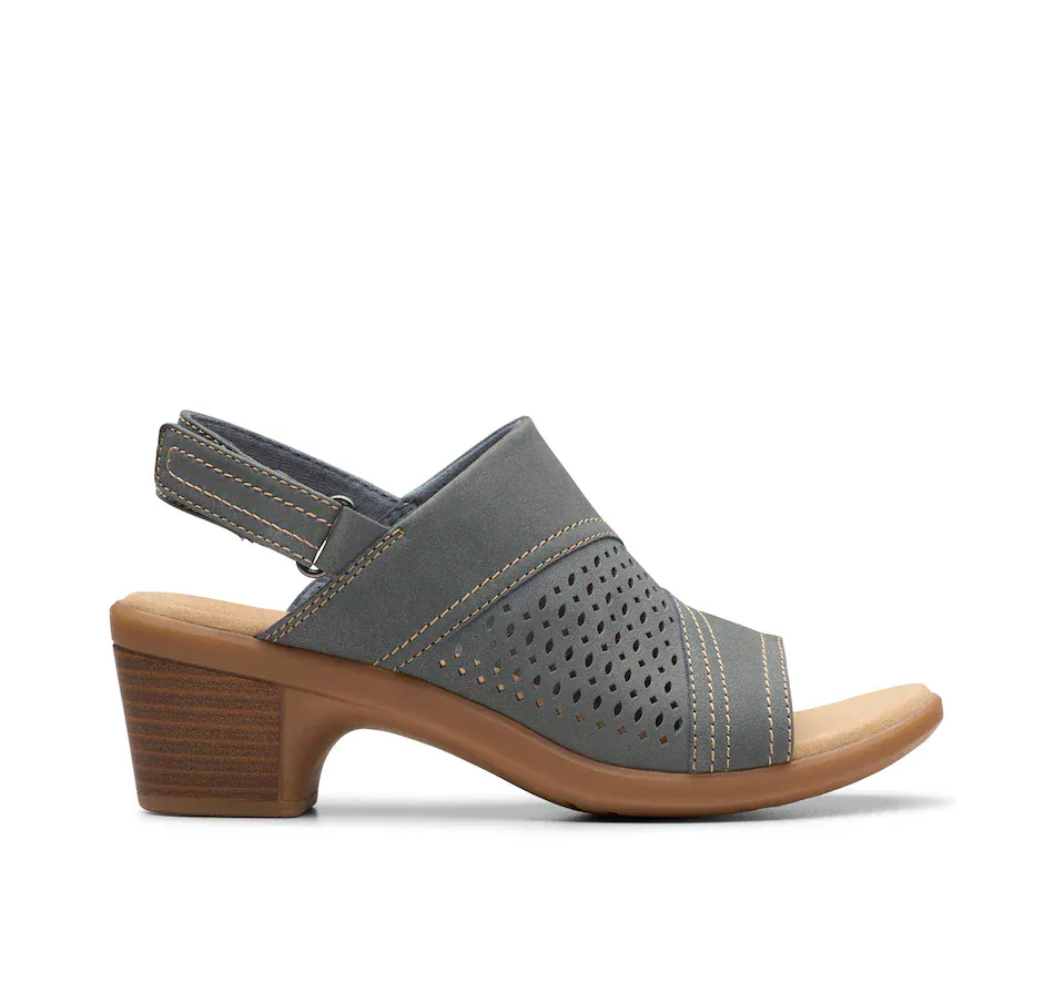 Clarks Women's Emily 2 Mist Heels- Blue Grey Nubuck