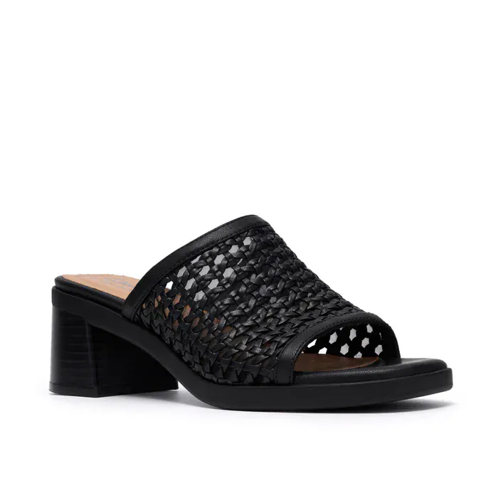 Clarks Women's Jaylan Slide Heels- Black Leather - Image 2