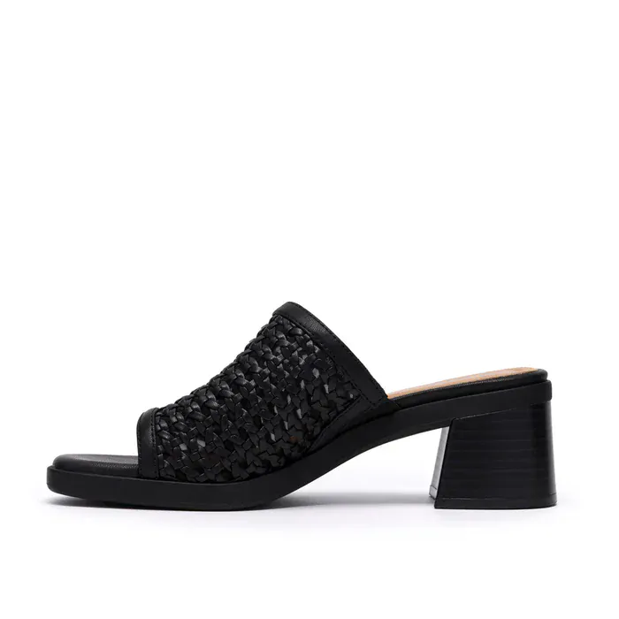 Clarks Women's Jaylan Slide Heels- Black Leather - Image 3