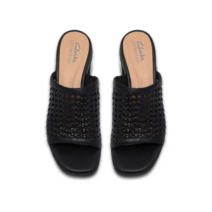 Clarks Women's Jaylan Slide Heels- Black Leather - Image 4