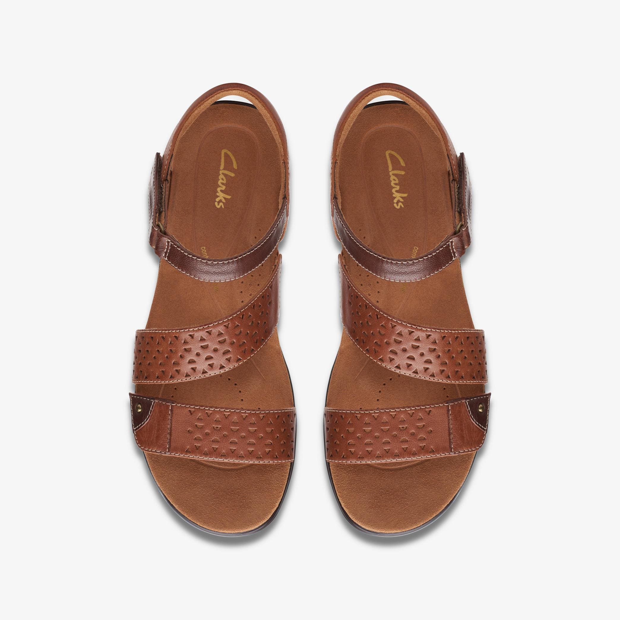 Clarks Women's Kitly Way Sandals- Tan Leather - Image 6