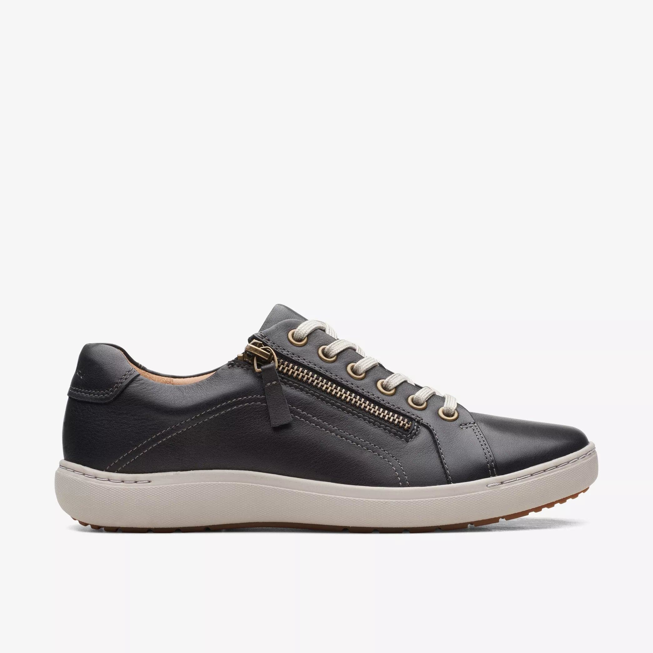 Clarks Women's Nalle Lace Sneakers- Black Leather