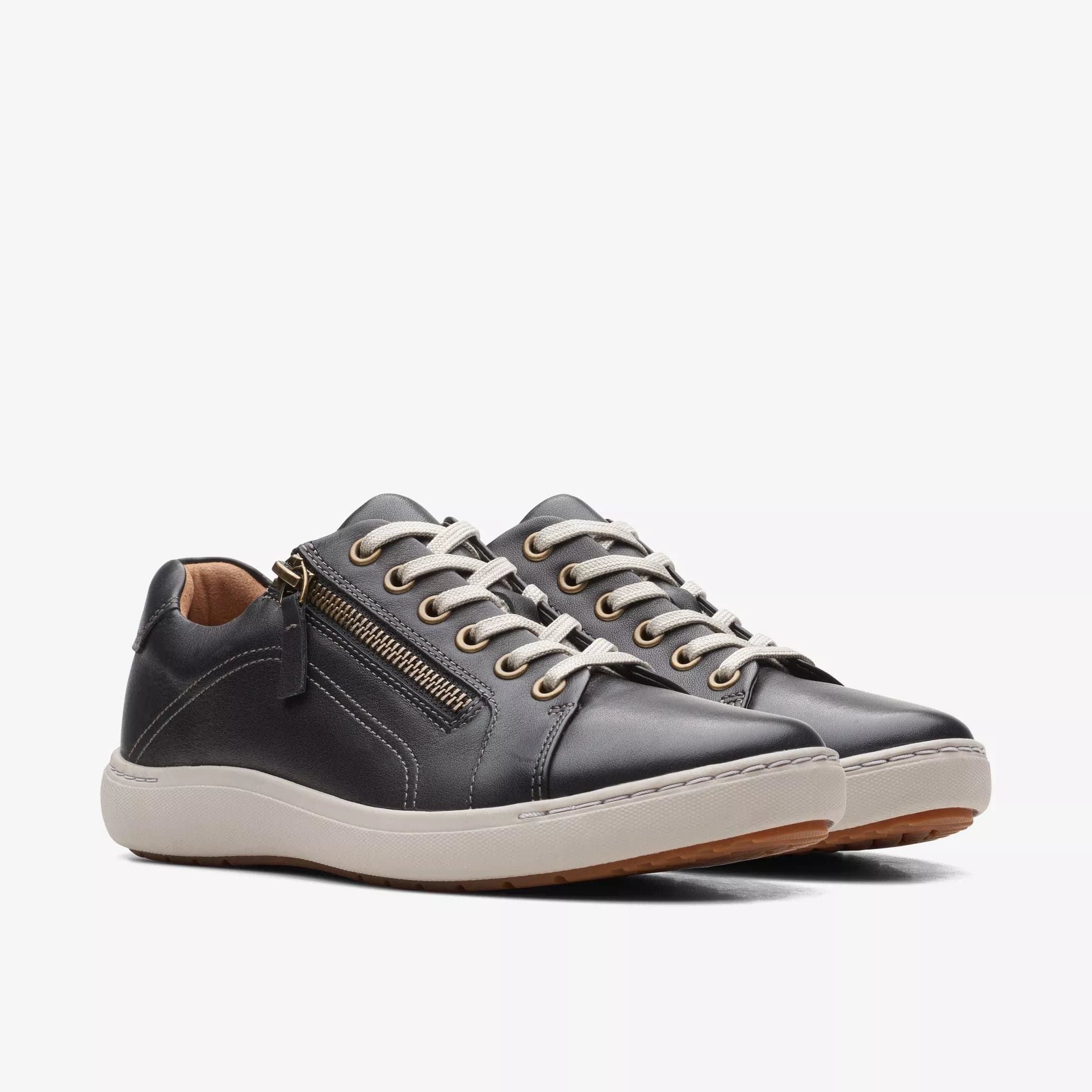 Clarks Women's Nalle Lace Sneakers- Black Leather - Image 3