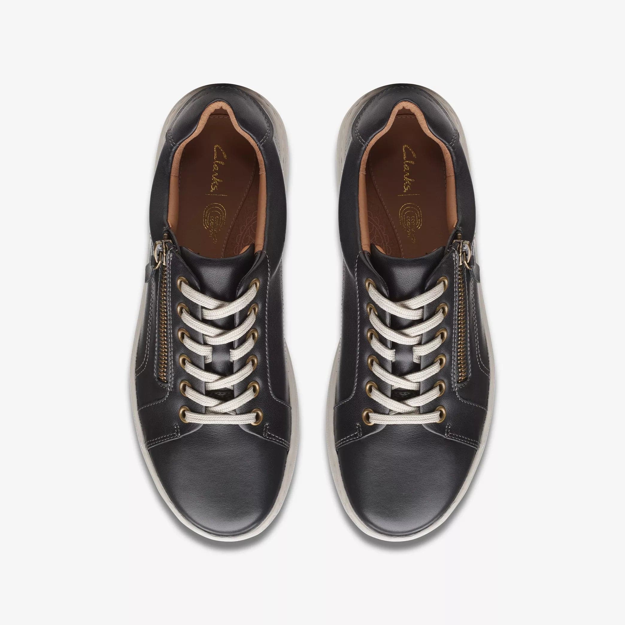 Clarks Women's Nalle Lace Sneakers- Black Leather - Image 4