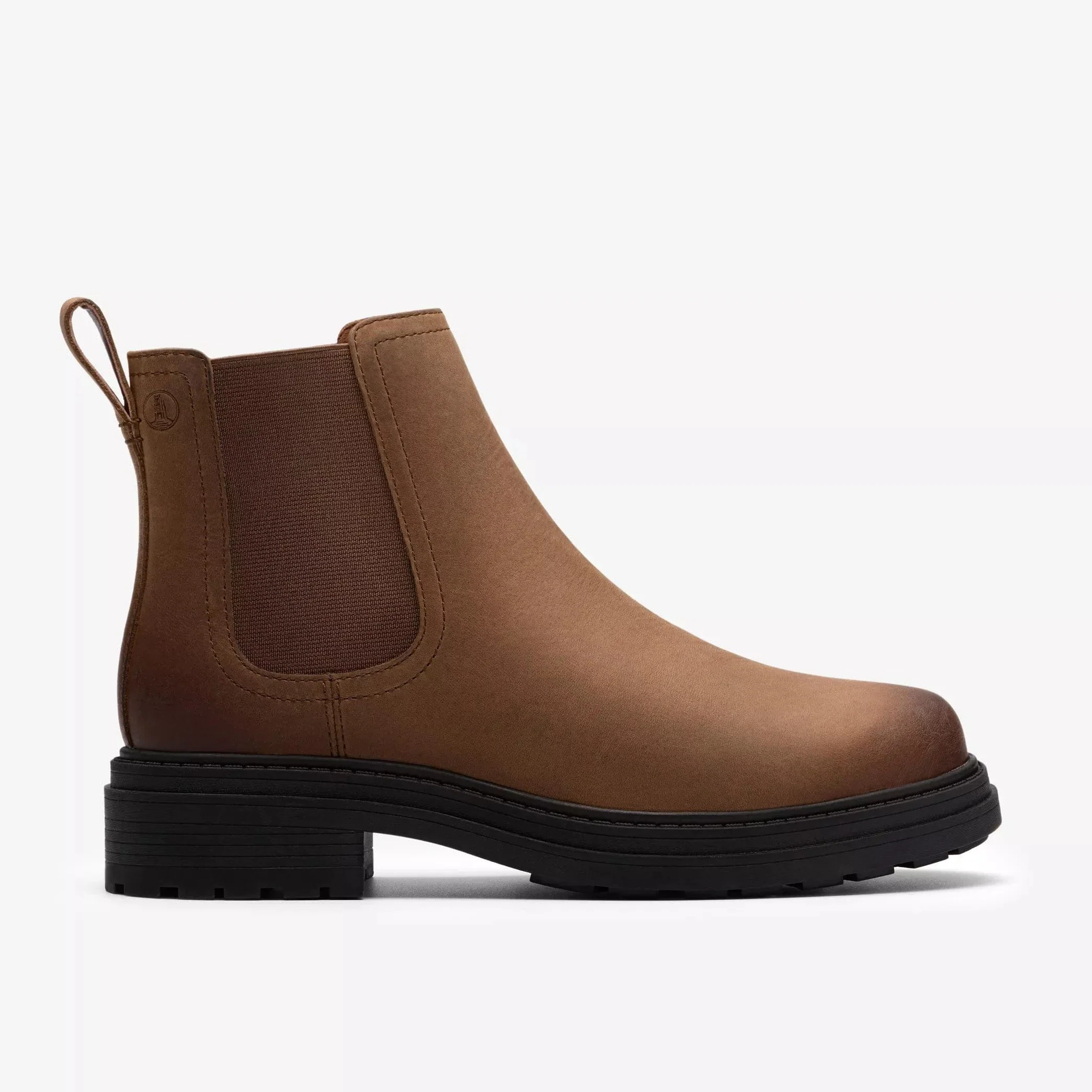 Clarks Women's Orinoco3 Lane Chelsea Boots- Walnut Leather